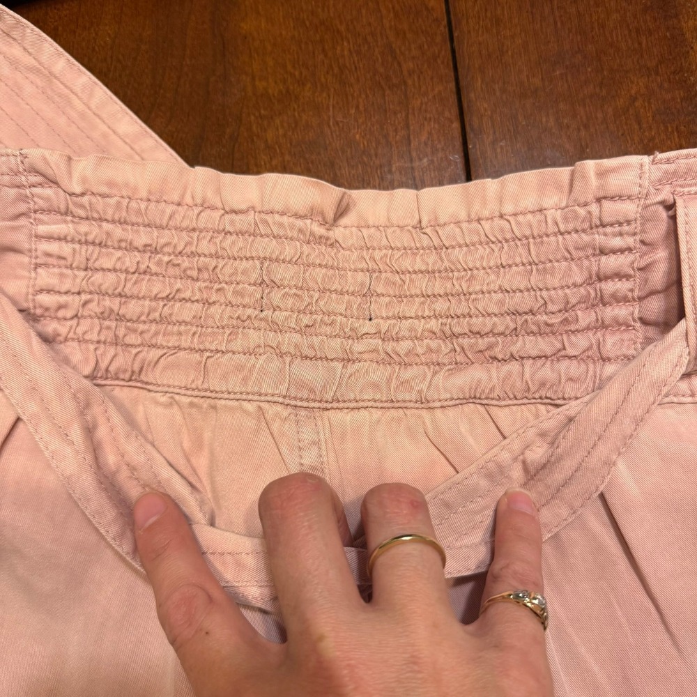 NWT Abercrombie & Fitch A&F Large High Rise Paperbag Belted Pants Mauve Pink - Picture 10 of 16